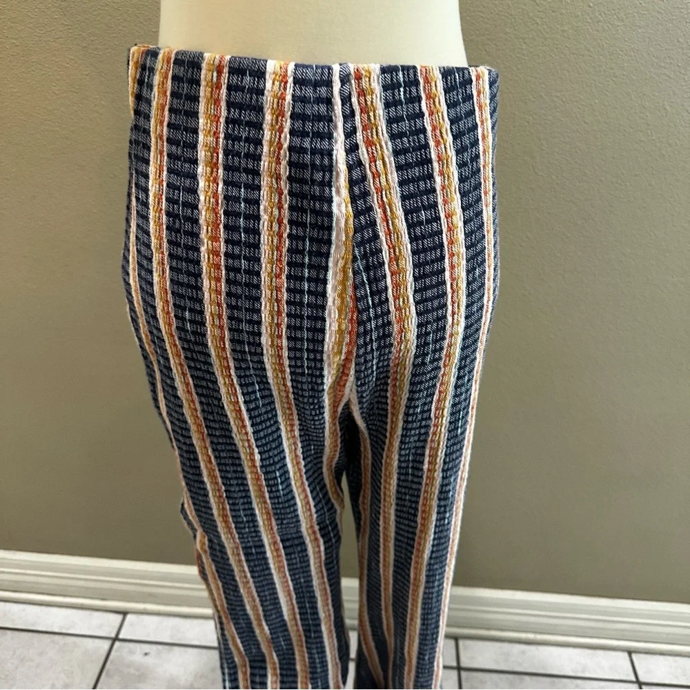Striped Free People Flare Pants Womens Pull On beach pants L large - Picture 8 of 8